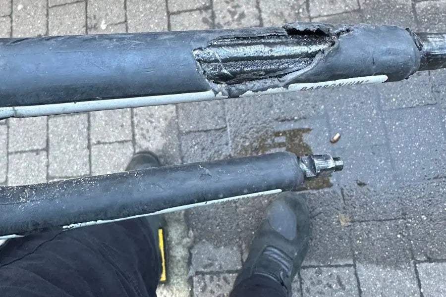 KTM 1290 Super Adventure saved by an X1 in Canary Wharf