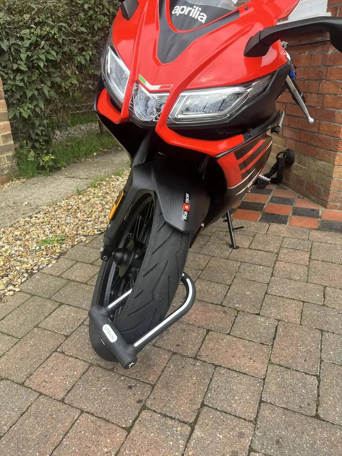 Customer photo of an Aprilia sports bike with an X1 Moto